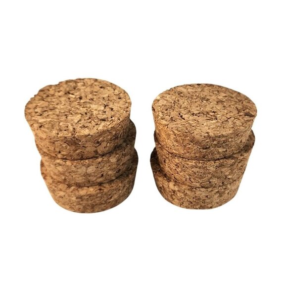 Set Of 6 Round Replacement Cork Stoppers For Jars/Bottles - 1.75-Inch Diameter & - Picture 2 of 7